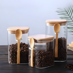 Glass Jar with Wooden Lid and Spoon X-Large